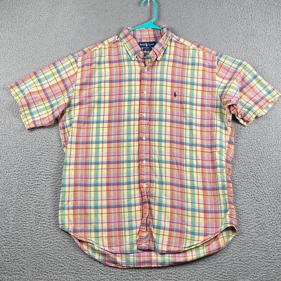 VTG Ralph Lauren Blake Button Shirt Men's Large Preppy Plaid Causal Classic - Picture 1 of 8